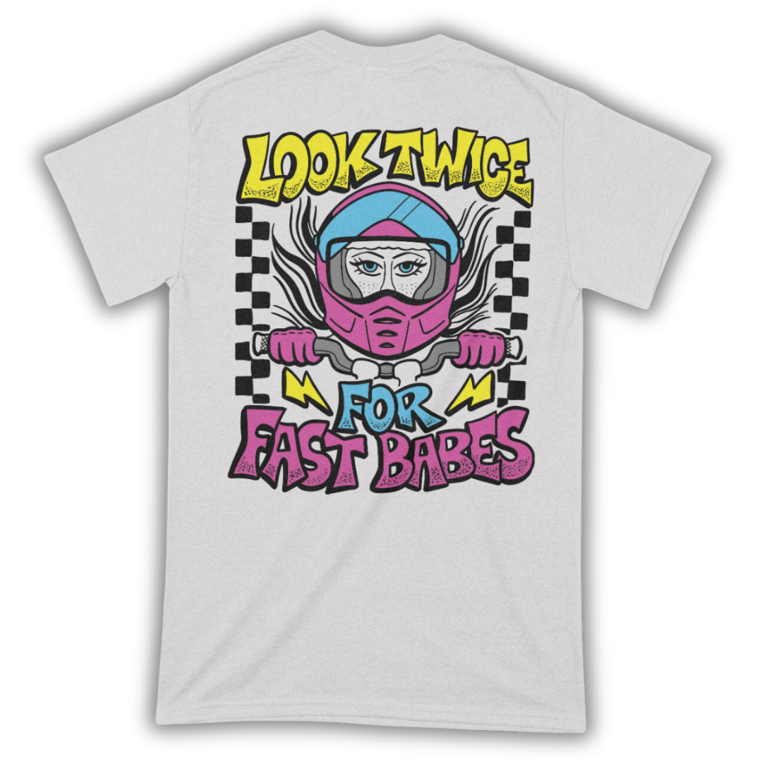 LOOK TWICE TEE - LIGHT GREY