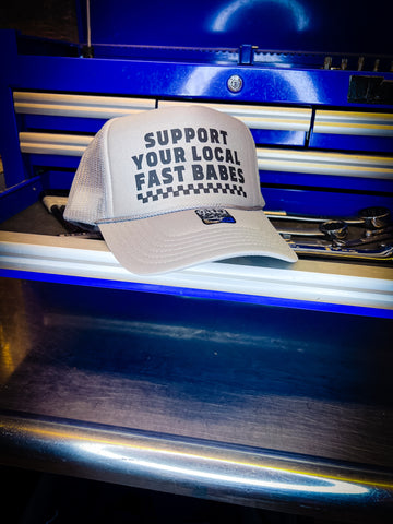 SUPPORT YOUR LOCAL FAST BABES TRUCKER - LIGHT GREY
